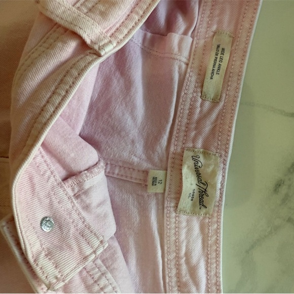 Universal Thread Pink Denim High Rise Ankle Sailor Jeans, size 12 - Picture 2 of 5